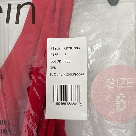 NWT Calvin Klein Red Sleeveless Twist Front Wrap Dress, Size 6 - Picture 13 of 14